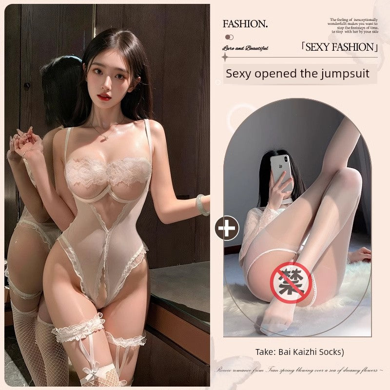 Sexy Intimates Small Chest Push up 2025 New Sexy Plus Size One-Piece Pajamas Bed Free off Shirt Temptation Qqny