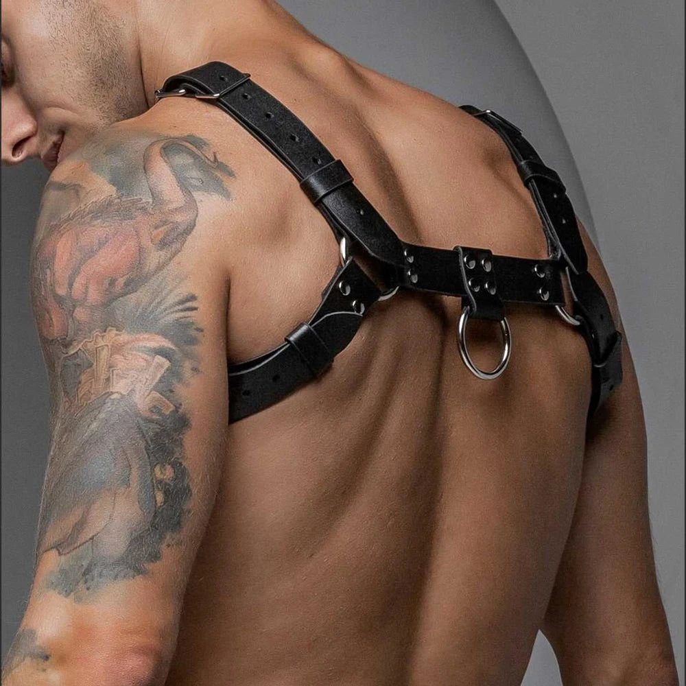 Men Harness Pu Leather Chest Harness Body Bondage lingerie Adult Sex Belt Erotic Costume Accessorie Fetish Gay Adjustable Sexual