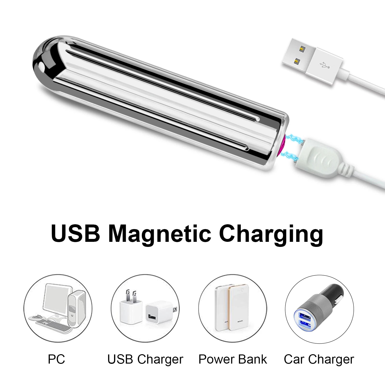Powerful Bullet Vibrators for Women USB Charging 10 Modes Nipple Clitoris Stimulator Mini Vibrator Female Sex Toys for Adults
