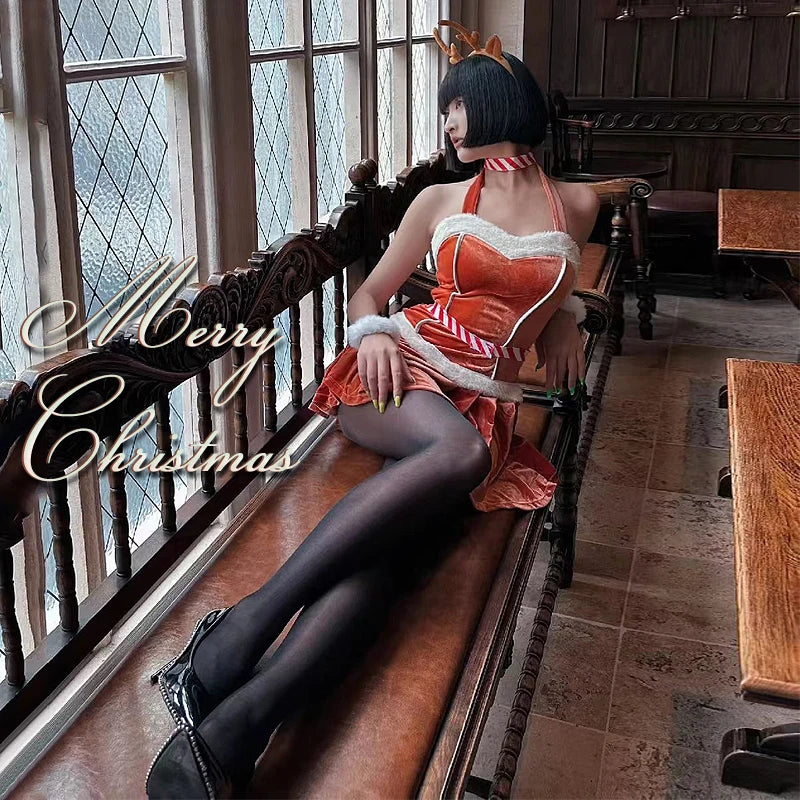 Christmas Cosplay Costume Sexy Reindeer Rudolph Xmas Party Performance Photoshooting Tempting Uniform Hot Seductive Pure Desire