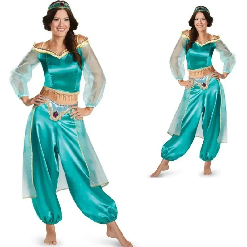 Aladdin Jasmine Princess Dress European and American Adult Cosplay Aladdin Role Play Stage Costume