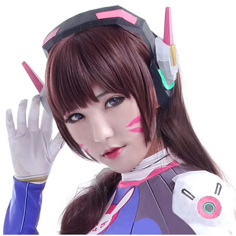 Anime Woman Jumpsuit Tights Dva Cosplay Costume Game Zentai Wig Cosplay Props Headphone Suit D.Va Cos Party Halloween Costumes