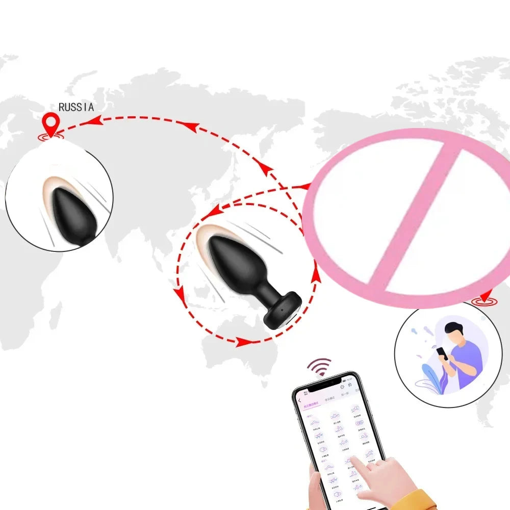 Wireless Remote Anal Plug Set Prostate Orgasm Masturbation Massager Adult Sex Toys Butt Plug Anal Toy Waterproof Control Unisex