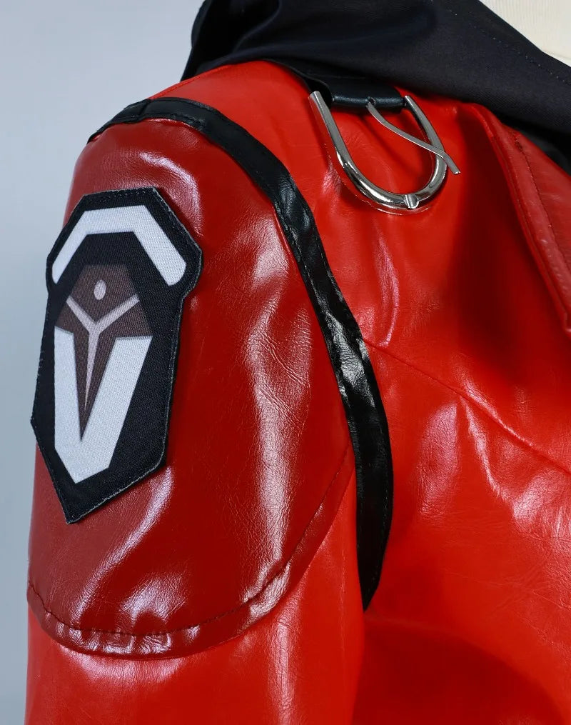 Vi Acrane Cosplay Costume Game Arcane Vi Red Wig Leather Jacket Halloween Carnival Outfits Vi Shoes Boots