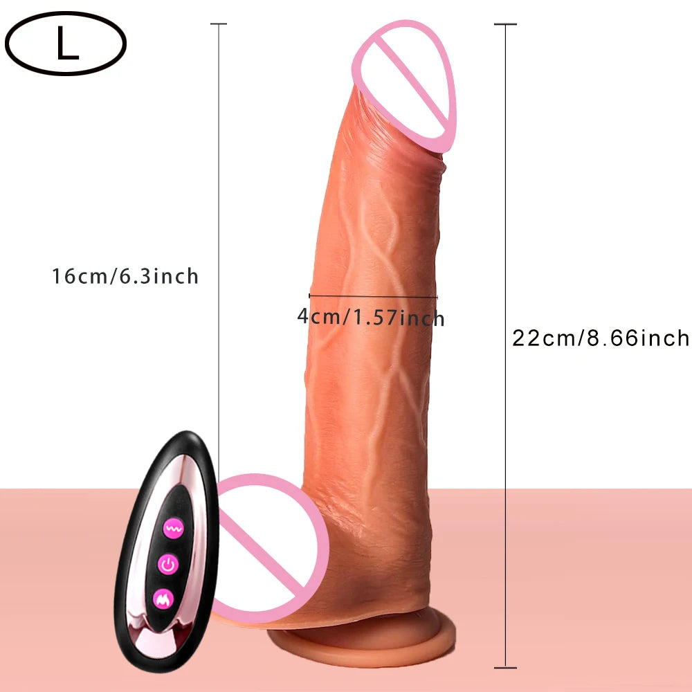 Realistic Dildo Telescopic with Heating Thrusting Vibrator Female Stimulator Big Penis Anal Plug Erotic Sex Toys for Women 18+