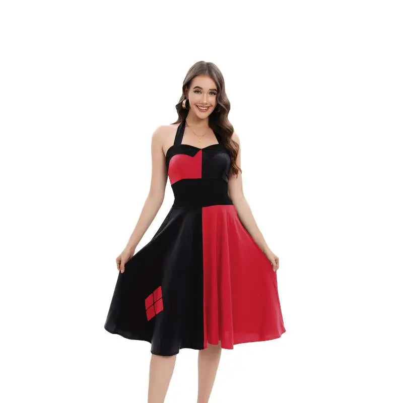 [You're My Secret] Clown Women Cosplay Costume Halloween Dress Up Matching Set Carnival Party Dress Leggings Cool Bodysuit