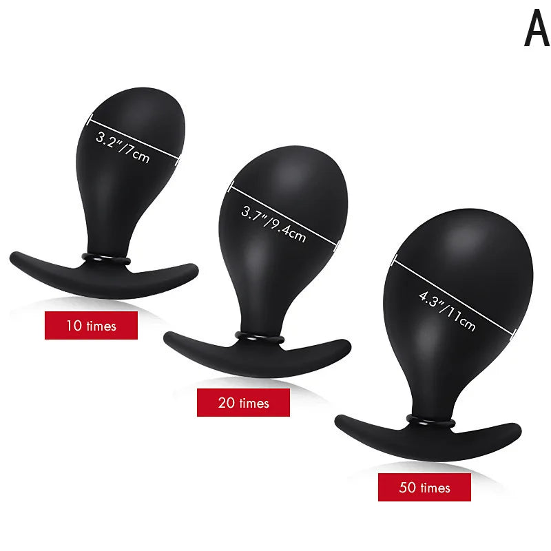 Body-Safe Silicone Expand Inflatable Anal Plug for Men Women Waterproof, Butt Plug Prostate Massager Adult Sex Toys Gay Anal Toy