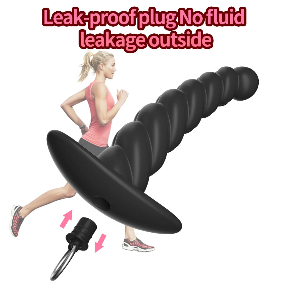 Anal Plug Butt Plug with Hollow Enema Prostate Massage Anal Bead Anus Expander Stimulator Orgasm Erotic Peephole Adult Sex Toy