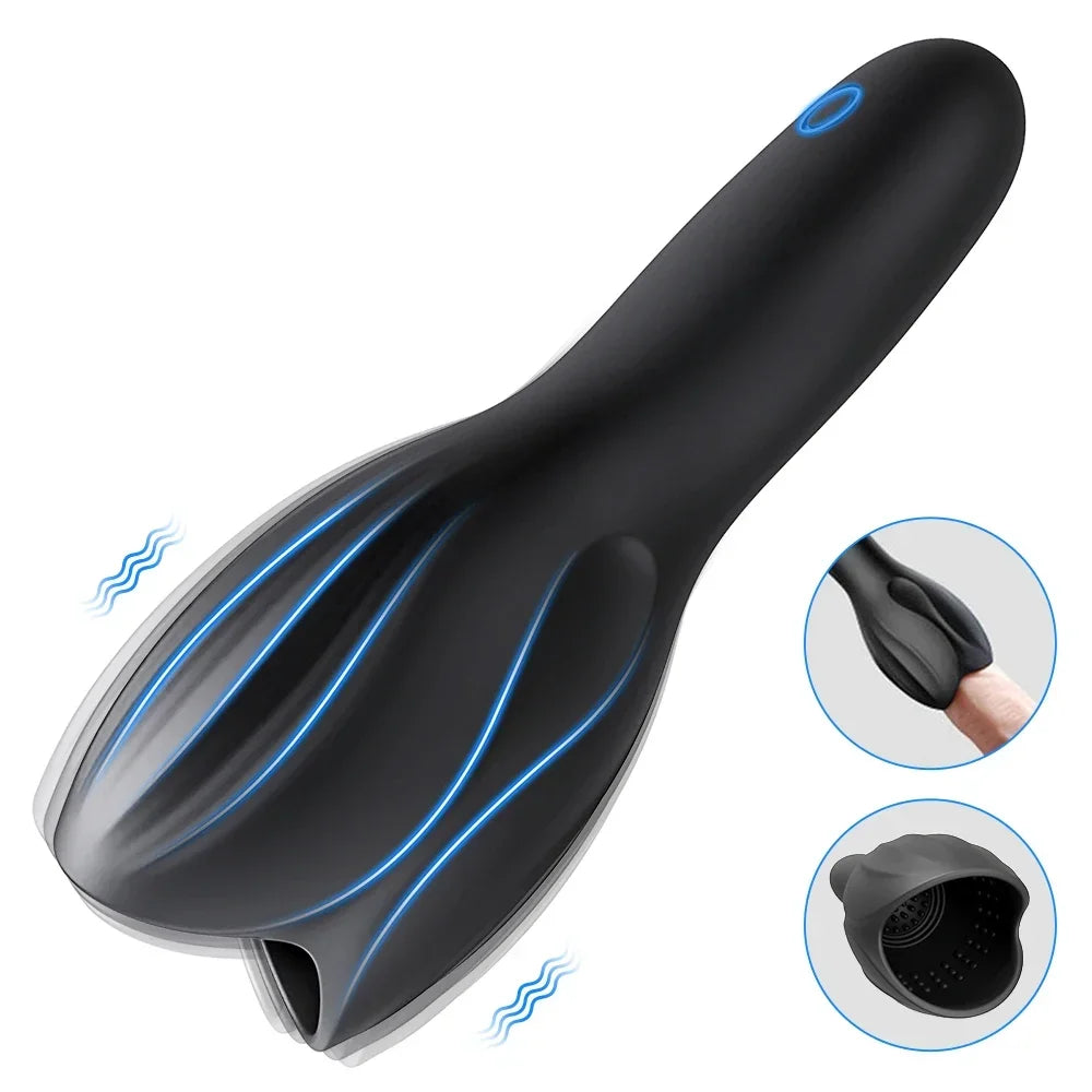 Vibrating Male Masturbator Glans Vibrator Electric Penis Massager Delay Trainer Exerciser Vibrations Stimulator Adult Sex Toy 18