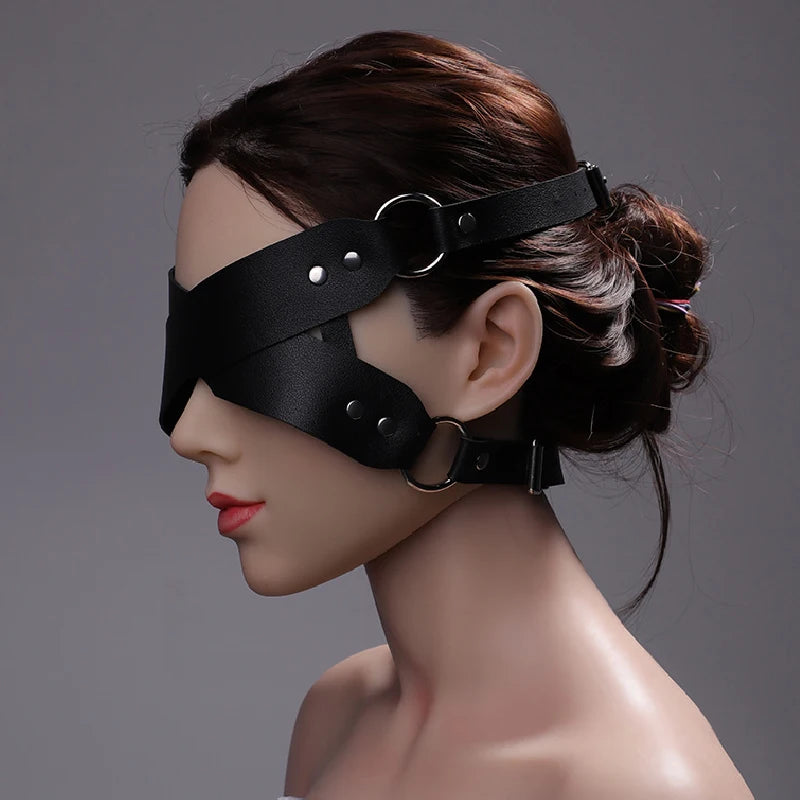 New Adult Erotic SM Bondage Leather Hanging Ear Blindfold Female Pornography Seduction Mask Couple Dating Flirting Game Sex Toys