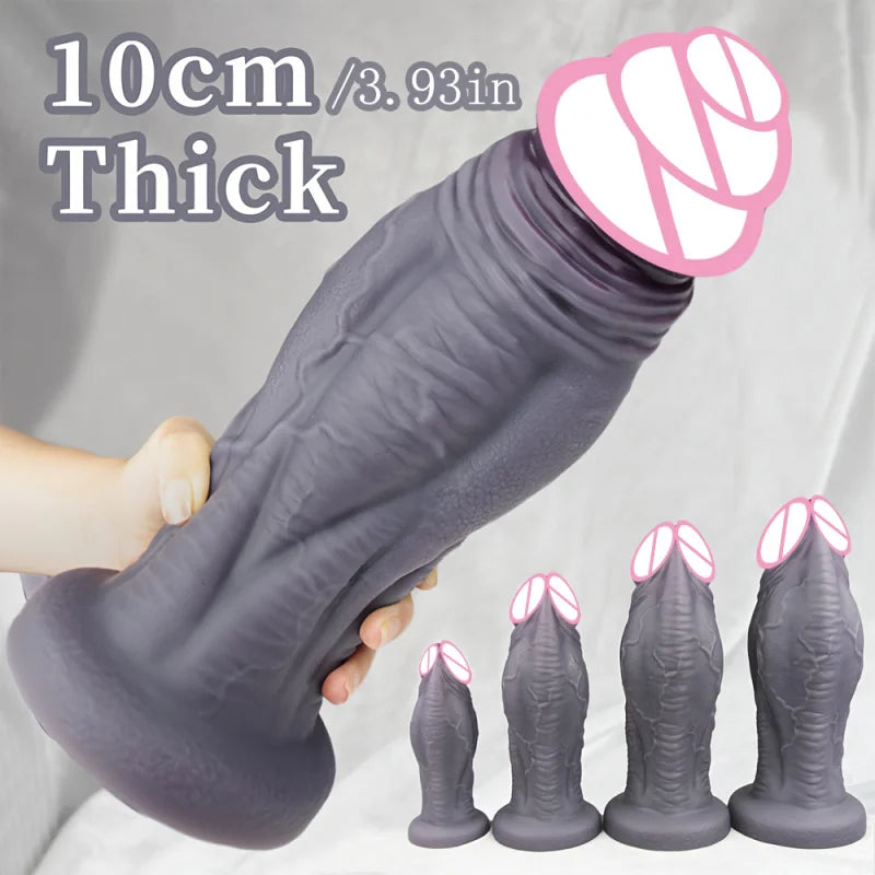 10cm Diameter Huge Thick Dildo Monster Penis Giant Butt Plug Anal Dildo Anal Play Vagina G-spot Stimulate Sex Toys for Women Men