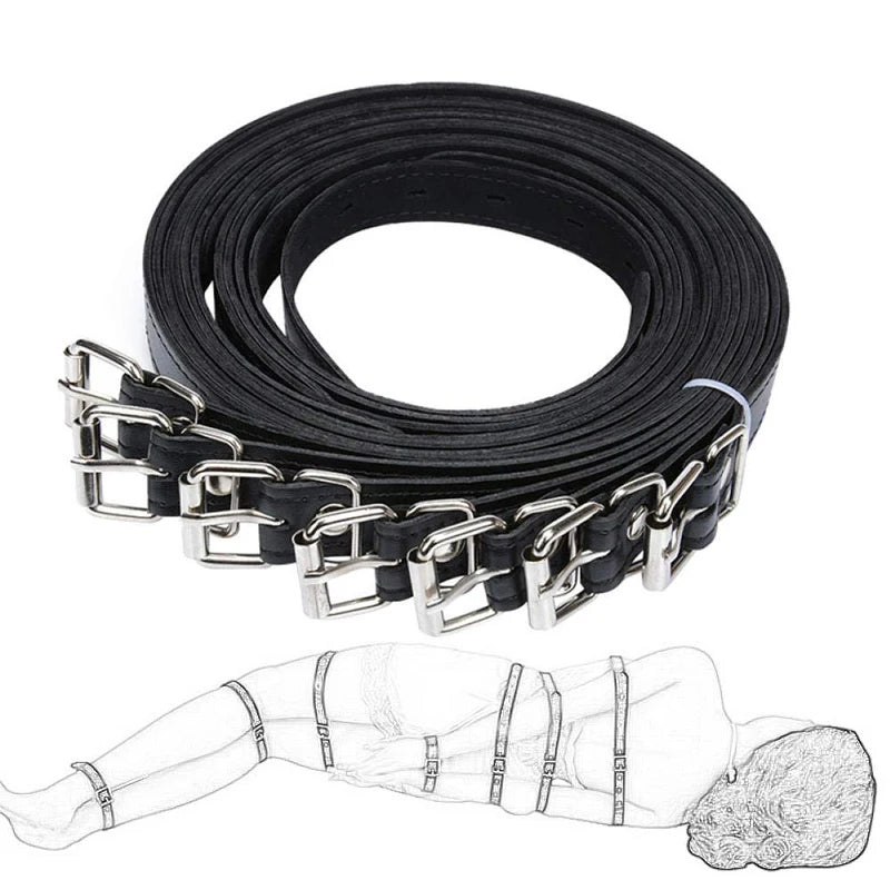 7PCS/Set Sexy Women Bdsm Adjustable Leather Fetish Restraints Bondage Belt Harness Strap Bondage Rope Adult Sex Toys For Couples