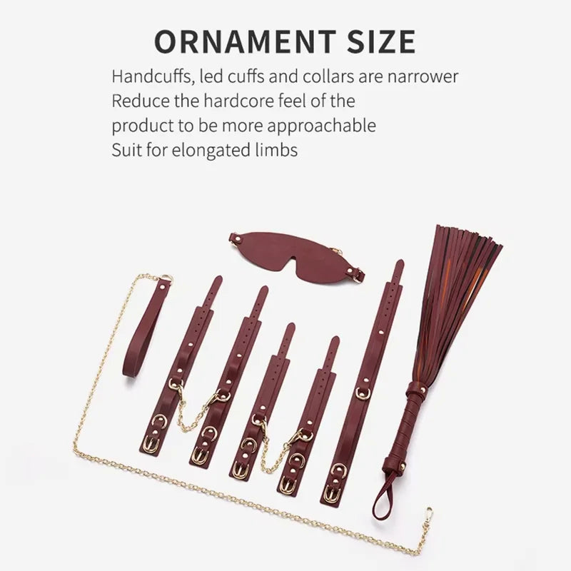 PU Leather Bondage Kit Adult SexToys Kits Erotic Products for Couples Flirting BDSM Bondage Restraints Kit Sex Toys Men Women