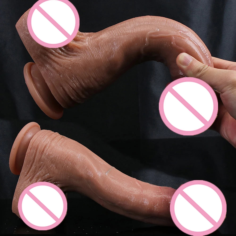 New Realistic Big Glans Dildo Soft Long Penis Huge Adult Dick Suction Cup Anal Sex Toys For Women Vagina G-Spot Orgasm Stimulate