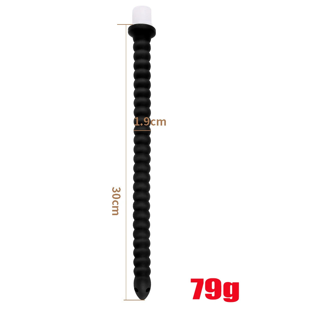 Long Anal Plug Washing Tube Douche Silicone Enema Deep Butt Plug Cleaning Anal Head/Shower /Cleane Nozzle Tip Faucet Attachment