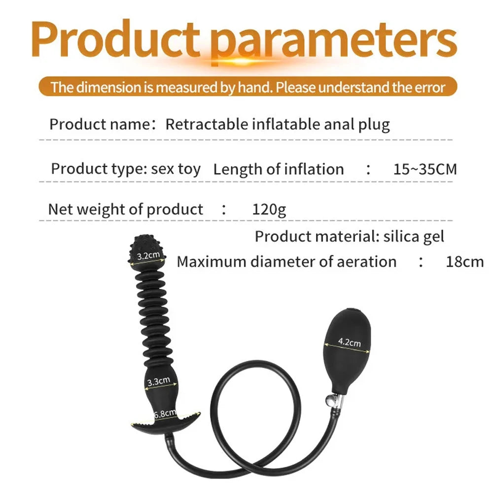Super Large Inflatable Anal Plug Huge Big Dildo Pump Anal Dilator Expandable Butt Balls Sex Toys For Men Gay Prostate Massager