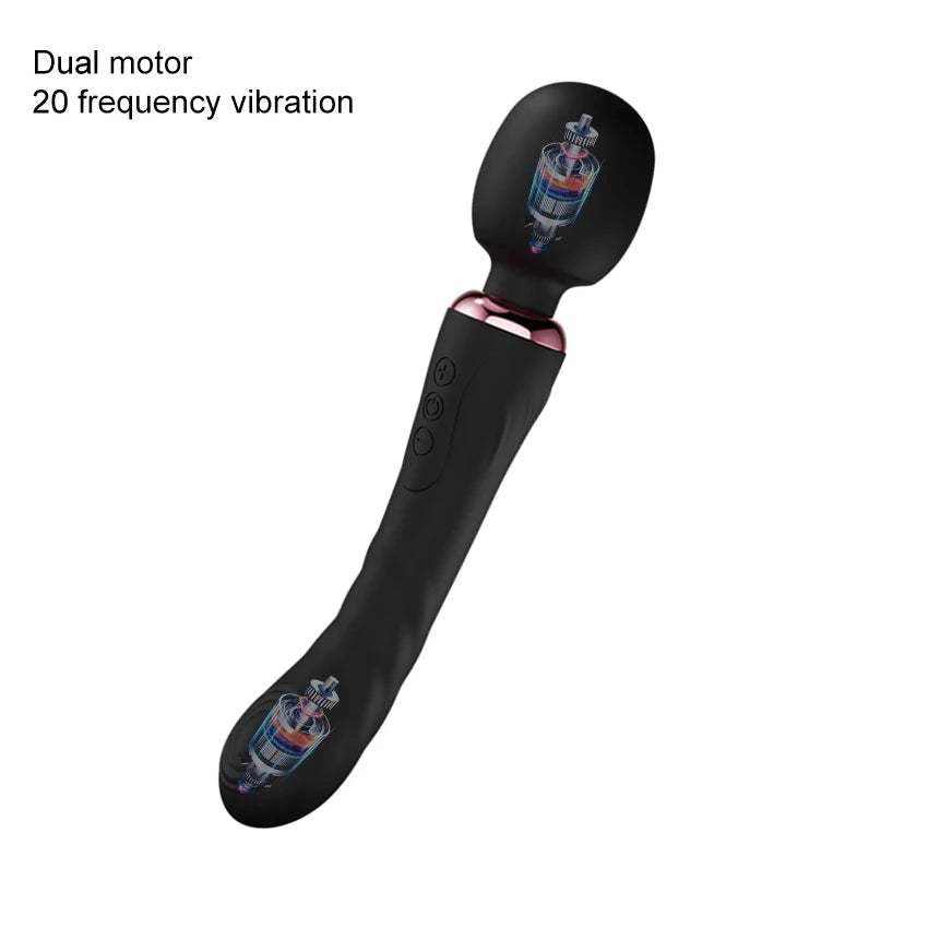 Powerful Dildos Vibrator Dual Motor Silicone Large Size Wand G-Spot Massager Sex Toy For Couple Clitoris Stimulator for Adults