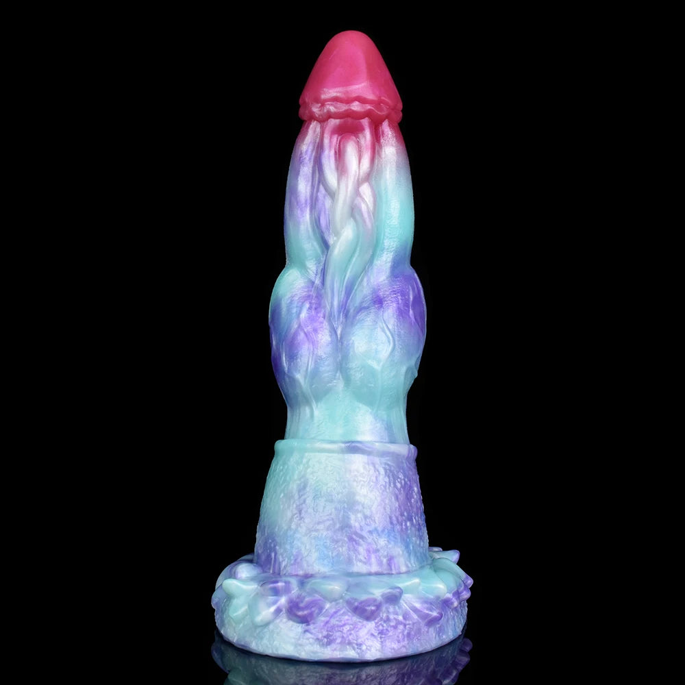 ELKKOST Large Fantasy Dragon Penis Size S M L Sex Toys with Sucker Long Colorful Dildo Silicone Anal Sex Toys Butt Plug