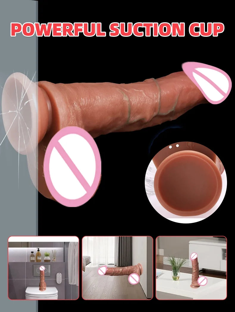 Male Penis Realistic Dildo Rotating Vibrating Man Cock Thrusting Sexy Shopping Penis Vibrator Adult Erotic Sexy Toy for Women