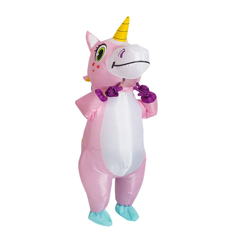 anime Inflatable Unicorn Costume Pink Full Body Unicorn Cosplay Costumes with Blower Funny Party Halloween Costume for Adult