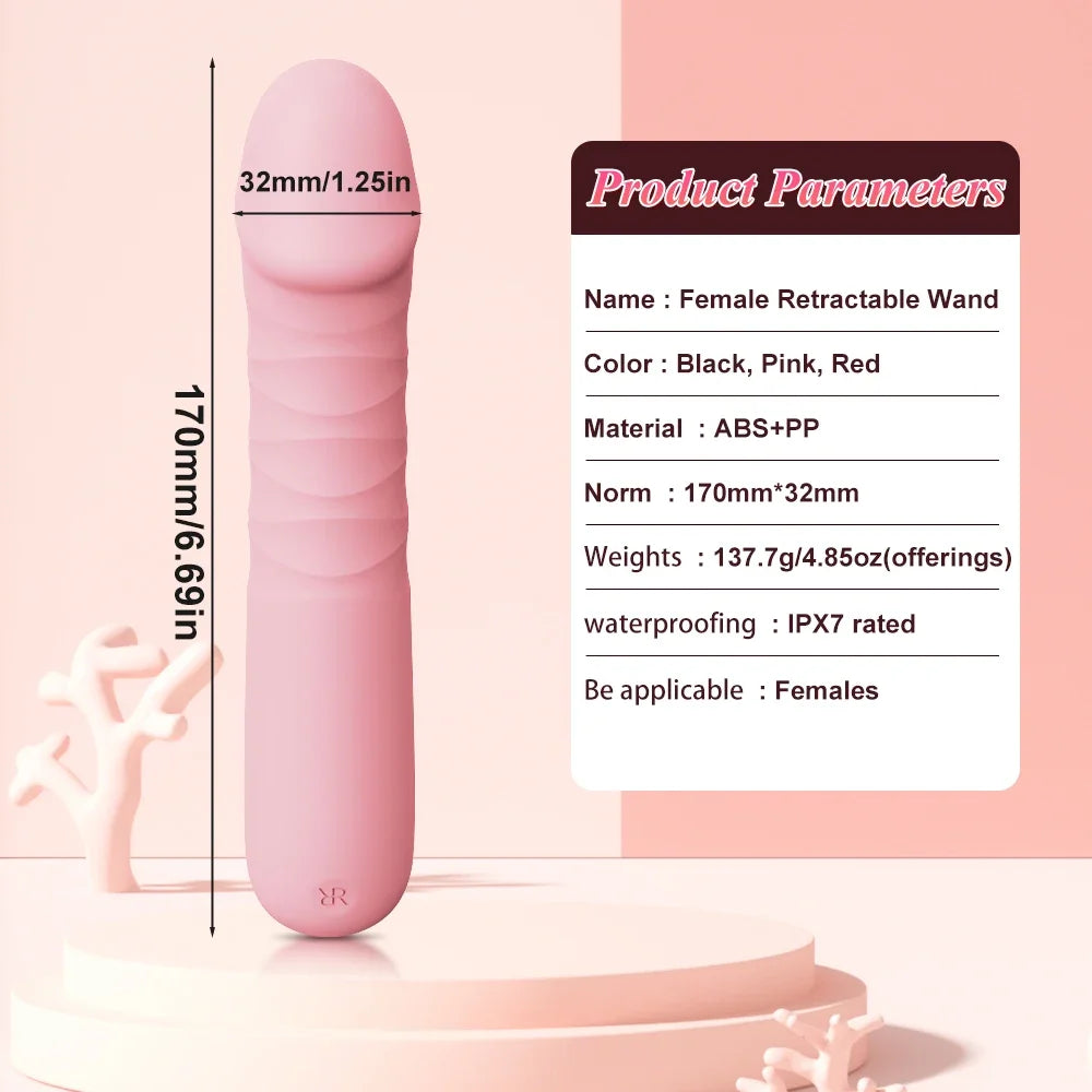 Thrusting Telescopic Vibrators G Spot Clitoris Anal Stimulation Realistic Dildo Vangin Massager Masturbation Sex Toys for Women