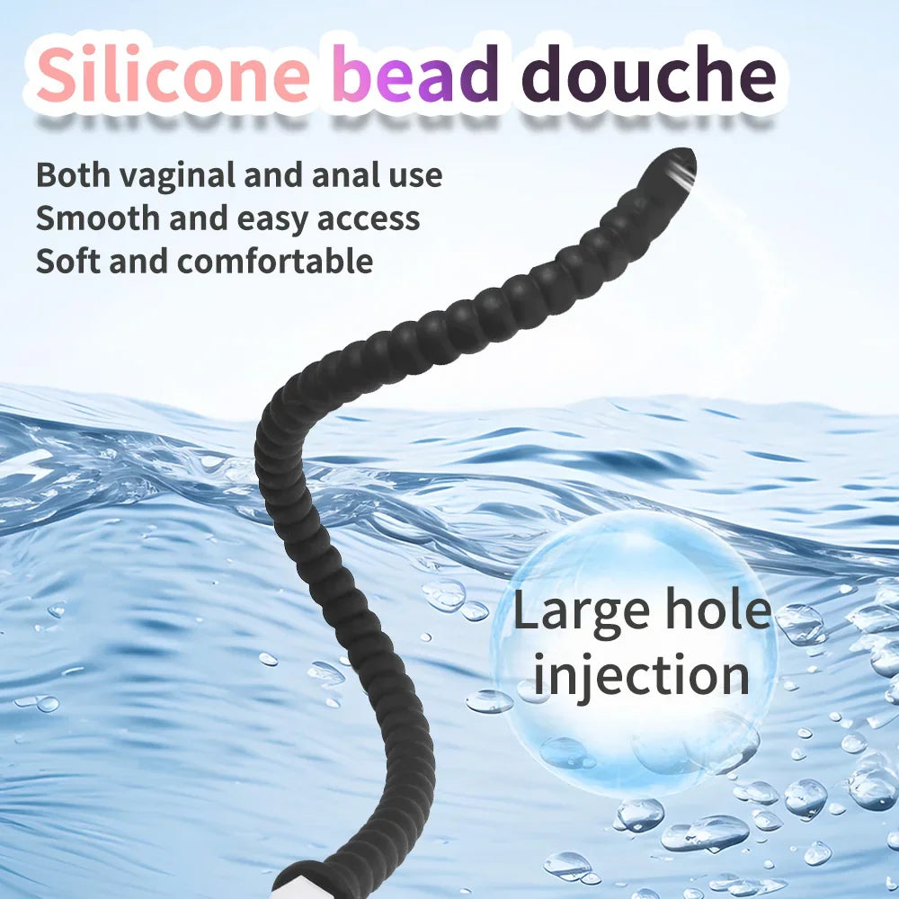 Deep Anal Plug anus Washing Tube for Vaginal Anal Long Buttplug Enema Cleaning Sex Toys for Men Prostate Stimulate Silicone Plug