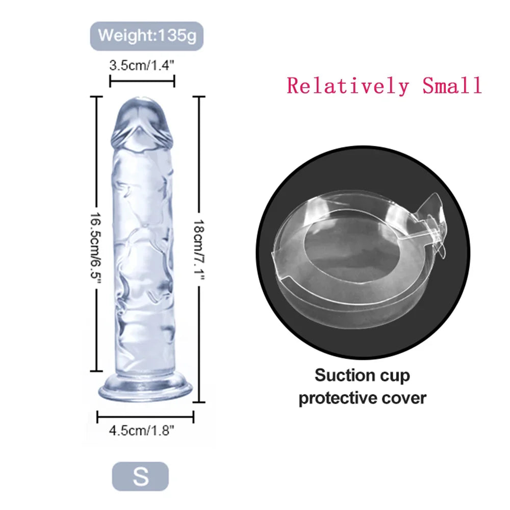 Realistic Jelly Dildo 6 Sizes Erotic Anal Sex Toys for Women Gay Soft Clitoris Vaginal Masturbators Penis Suction Cup Big Dick