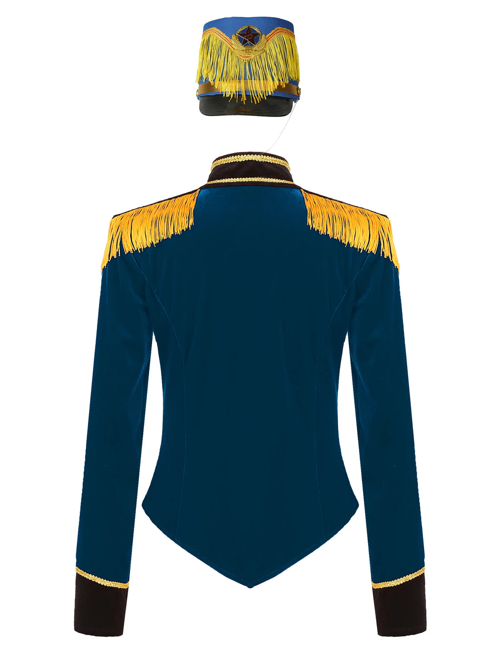 Womens Marching Band Drummer Costume Long Sleeve Circus Ringmaster Jacket Nutcrackers-hat Honor Guard Uniform Drum Major Outfits