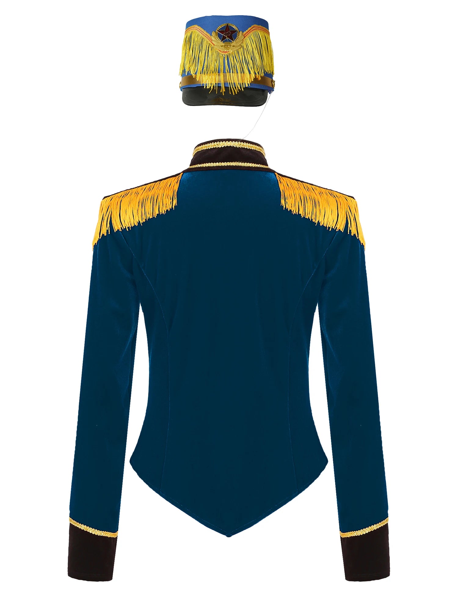 Womens Marching Band Drummer Costume Long Sleeve Circus Ringmaster Jacket Nutcrackers-hat Honor Guard Uniform Drum Major Outfits
