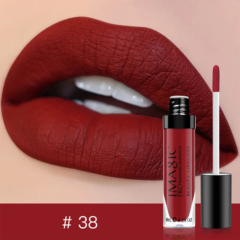 IMAGIC 1pcs matte  Sexy 28 color Matte Lipstick lipgloss Waterproof Long Lasting Gloss Beauty makeup lip gloss fashion lip