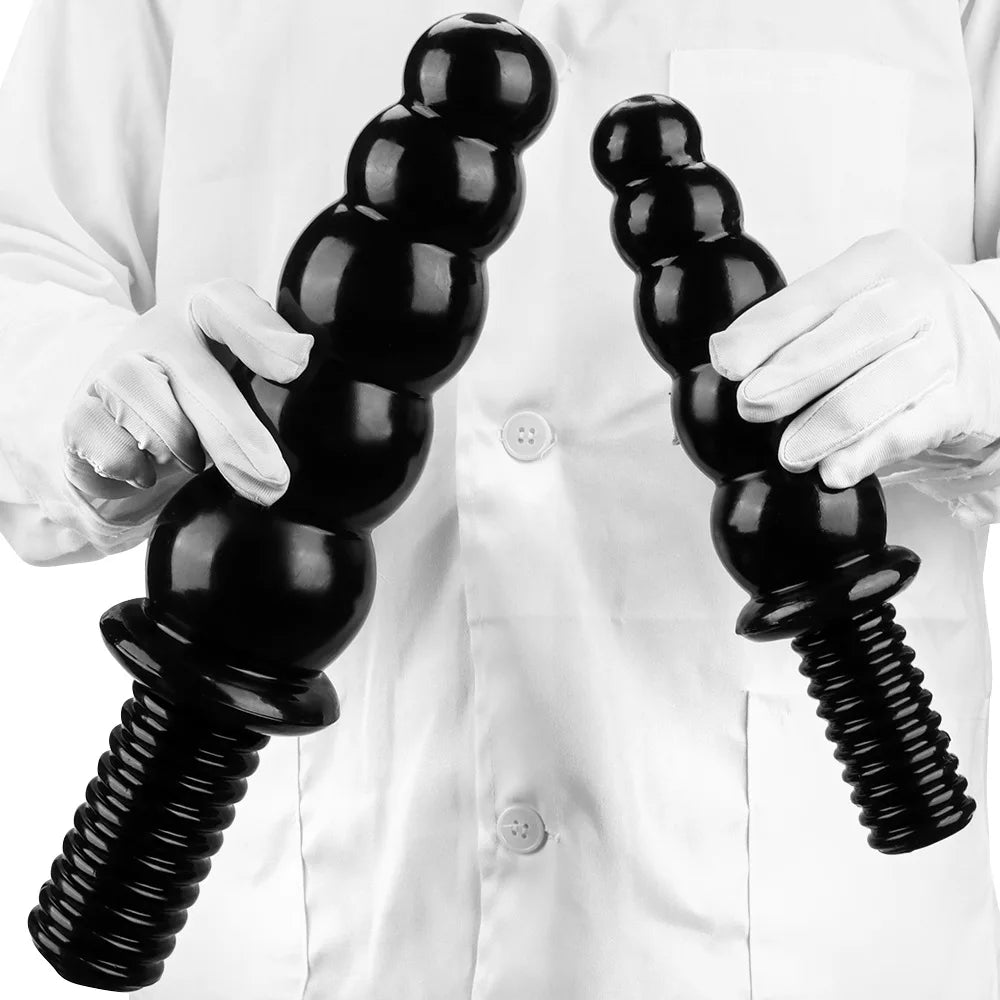 Oversize Bead Anal Plug Unisex Big Anal Dildo Prostate Stimulator Handheld Butt Plug Masturbator Adult Sex Toy for Women Men Gay