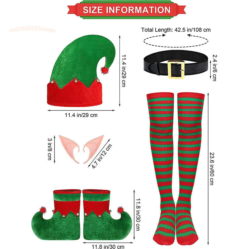 2025 yiyi Adults Lady Christmas Elf Costume Fit Hooded Velvet Dress Festival Party Family Matching Outfits New Year Cosplay Clot