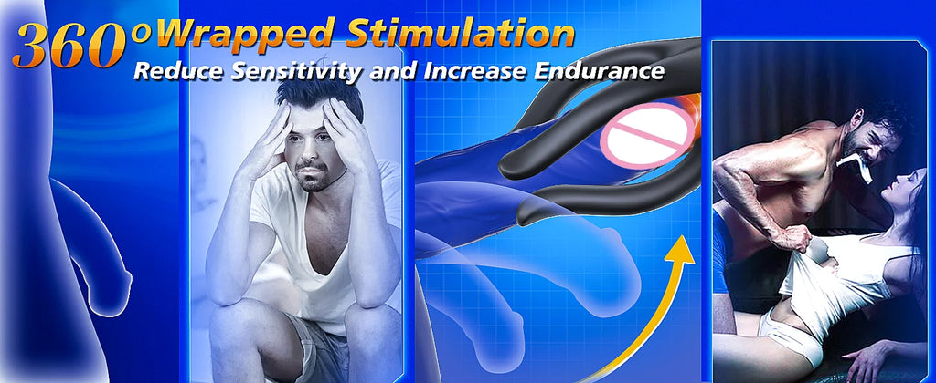Male Penis Vibrator Sex Toys,4 Tentacles 360° Wrapping Glans Trainer,Fingertip Endurance Delay Exerciser,Masturbator Erotic Toys