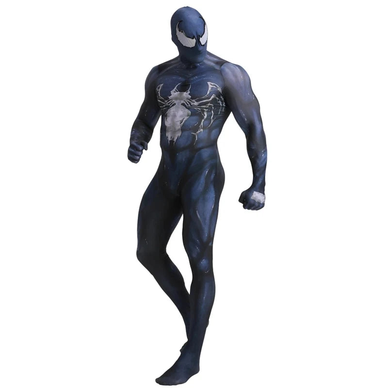 Spiderman Costume Adults Tony Venom Costume  Detachable Mask Stretchable Suit Deluxe Superhero Costume Halloween Costume For Men