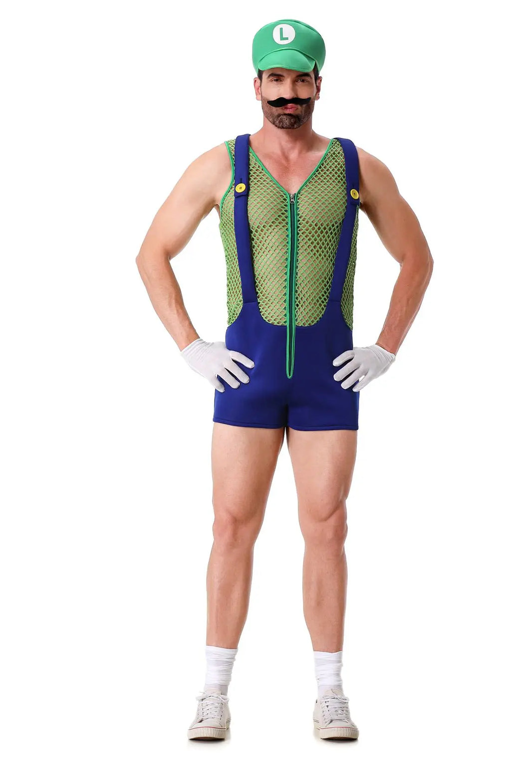 Adult Halloween Anime Cartoon Cosplay Costume With Hat Sexy Men Red Blue Super Plumber Brother Fancy Set Carnival Party Dress Up
