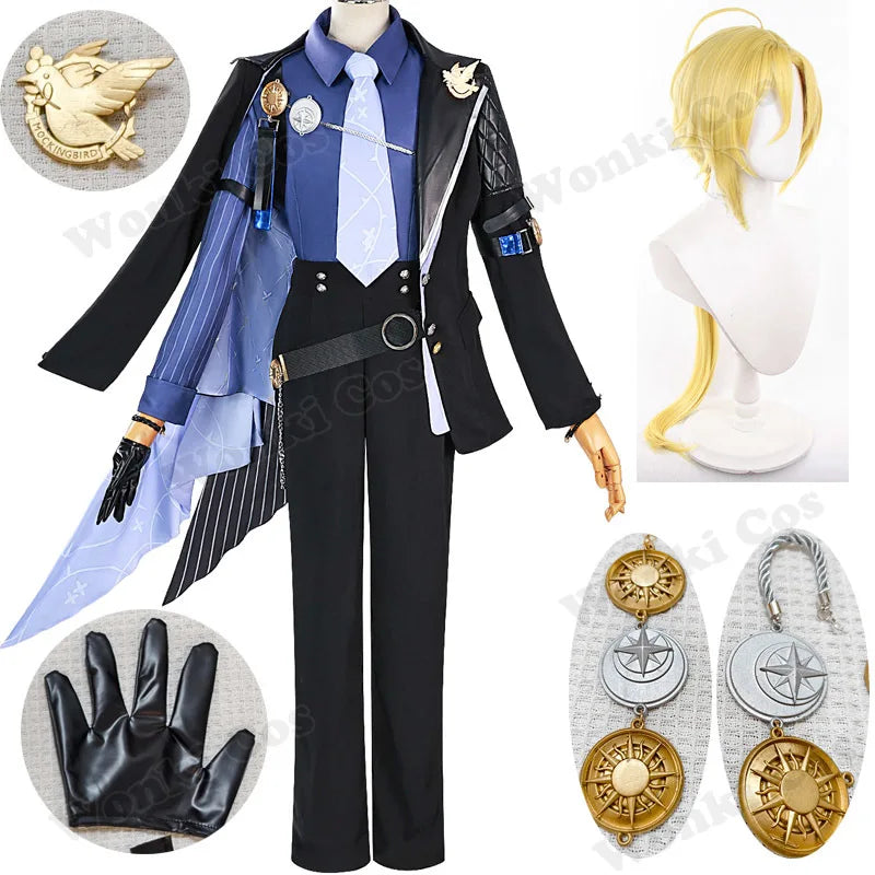 Game ZZZ Hugo Vlad Cosplay Costume Wig Hair Zenless Zone Hugo Cosplay Men Role Play Carnival Outfits for Anime Events