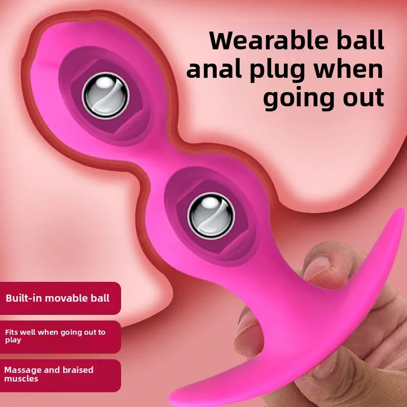 Ball-shaped Anal Plugs, Available Both Men Women When Worn Outside, Steel Ball Pullable Anal Plugs, Sex Products  Sex Toys