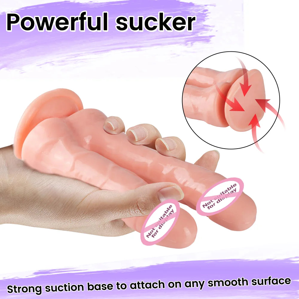 Double Ended Dildo Sex Machine Realistic Dildo With Suction Cup G-spot  Orgasm Anal Plug Sex Toy for Women JoinJJtoy
