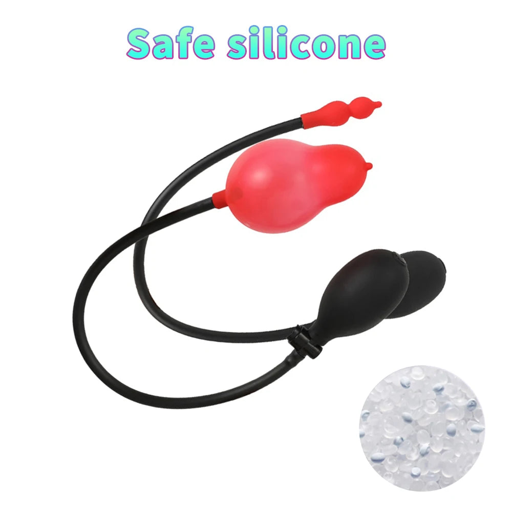 Inflatable Anal Dildo Plug Silicone Expandable Butt Plug with Pump Sex Toys for Women Men Anal Dilator Massager Adult Products