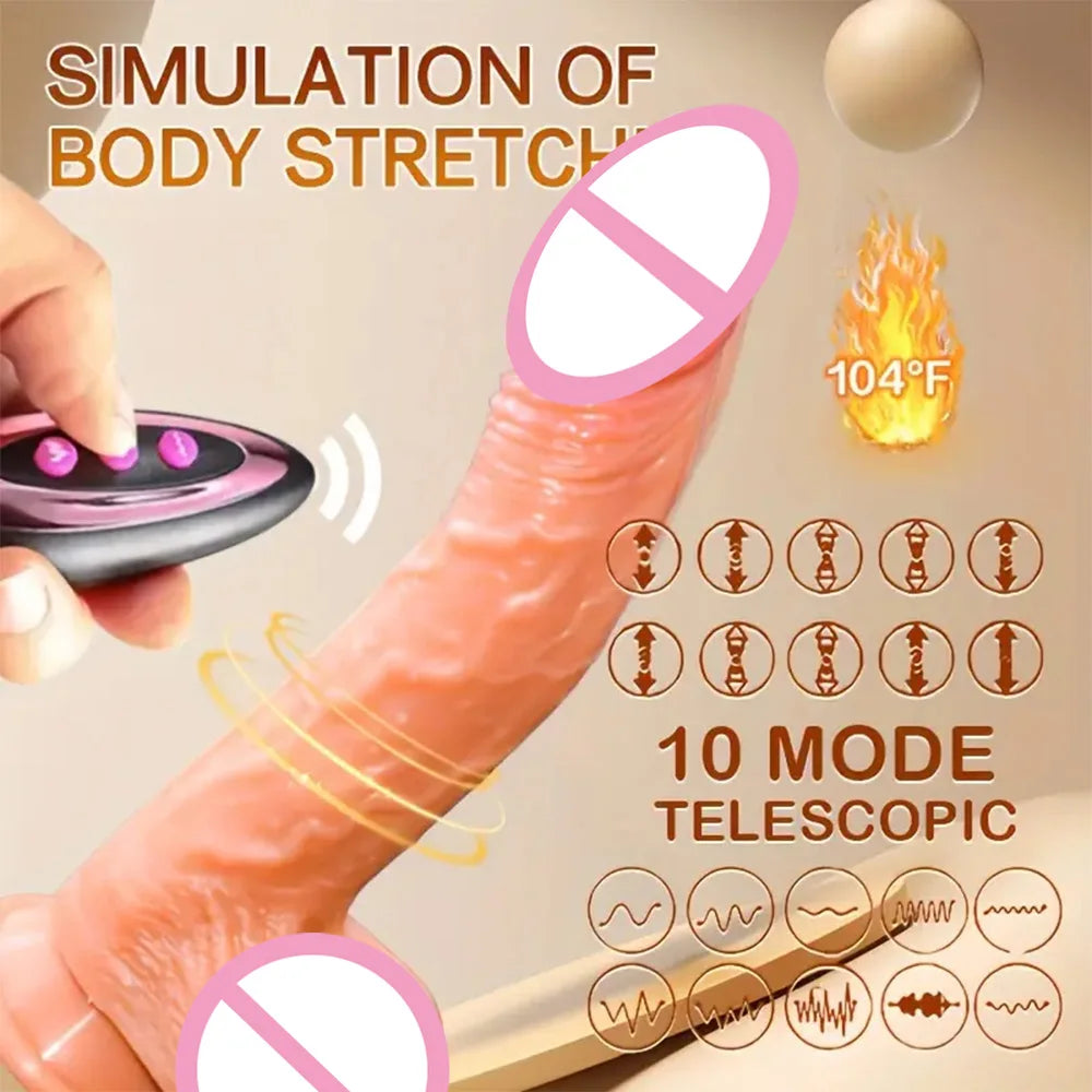 Realistic Dildo Vibrator Penis Telescopic Massager vibrating female Masturbation Remote Control Big Dick Anal 18 Adult Sex Toys