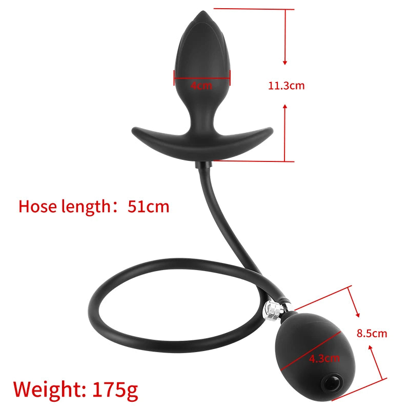 Expand Inflatable Anal Plug with Magneticsuction Valve Stretch Anal Trainer Stimulation Inflatable Anal Butt Plug BDSM for Men