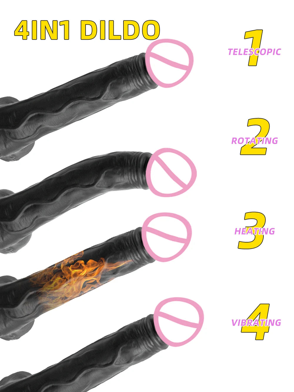 Realistic Dildo Vibrators Penis Vagina Adult Sex Toys Powerful for Women Telescopic Vibrating Heating Vibrator Anal Masturbator