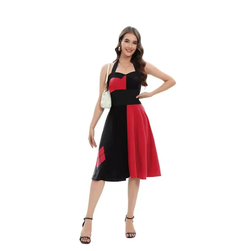 [You're My Secret] Clown Women Cosplay Costume Halloween Dress Up Matching Set Carnival Party Dress Leggings Cool Bodysuit