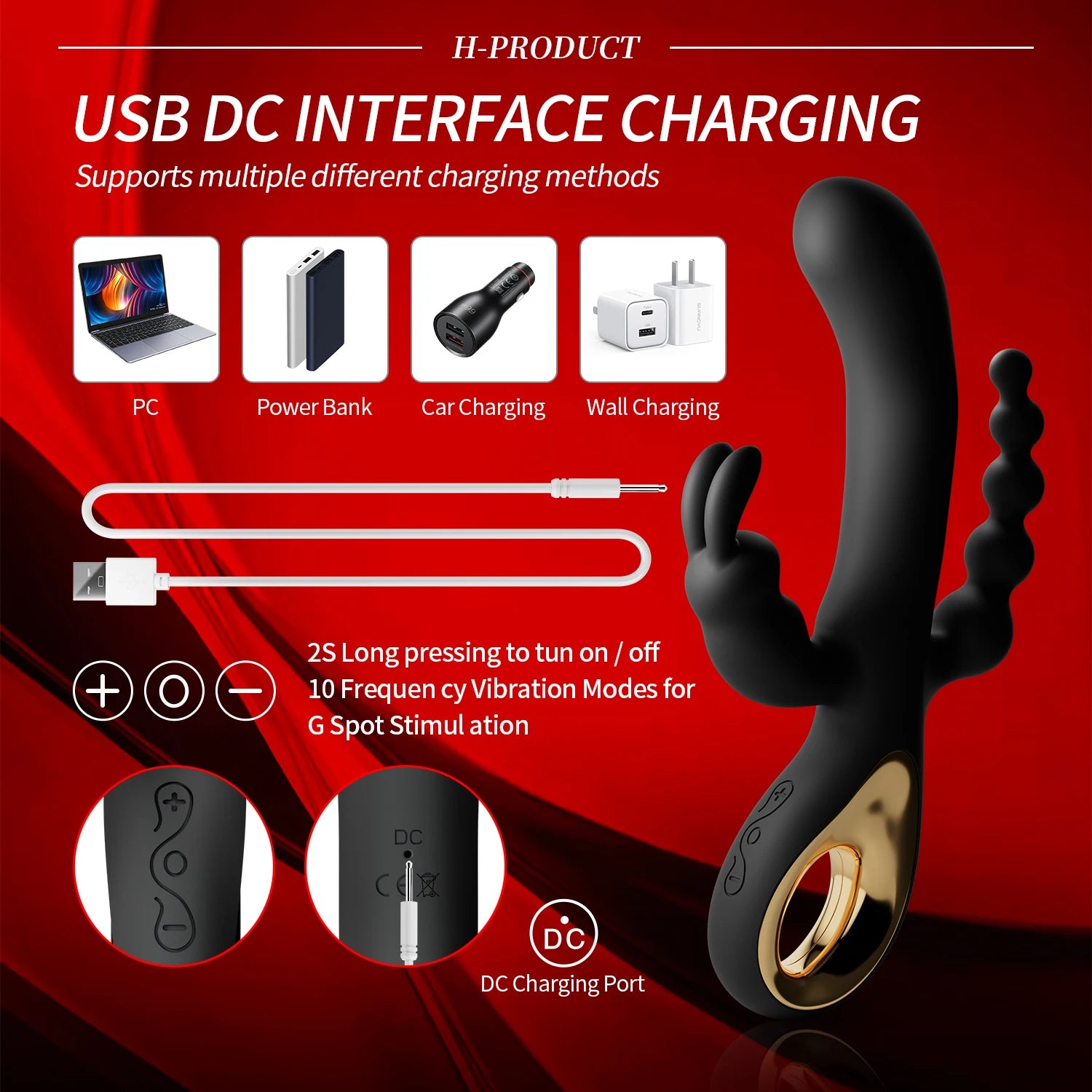 3 In 1 Dildo Rabbit Vibrator for Women G-Spot Orgasm Masturbator Anal Plug Clitoris Stimulator Female Masturbation Sex Toys 18