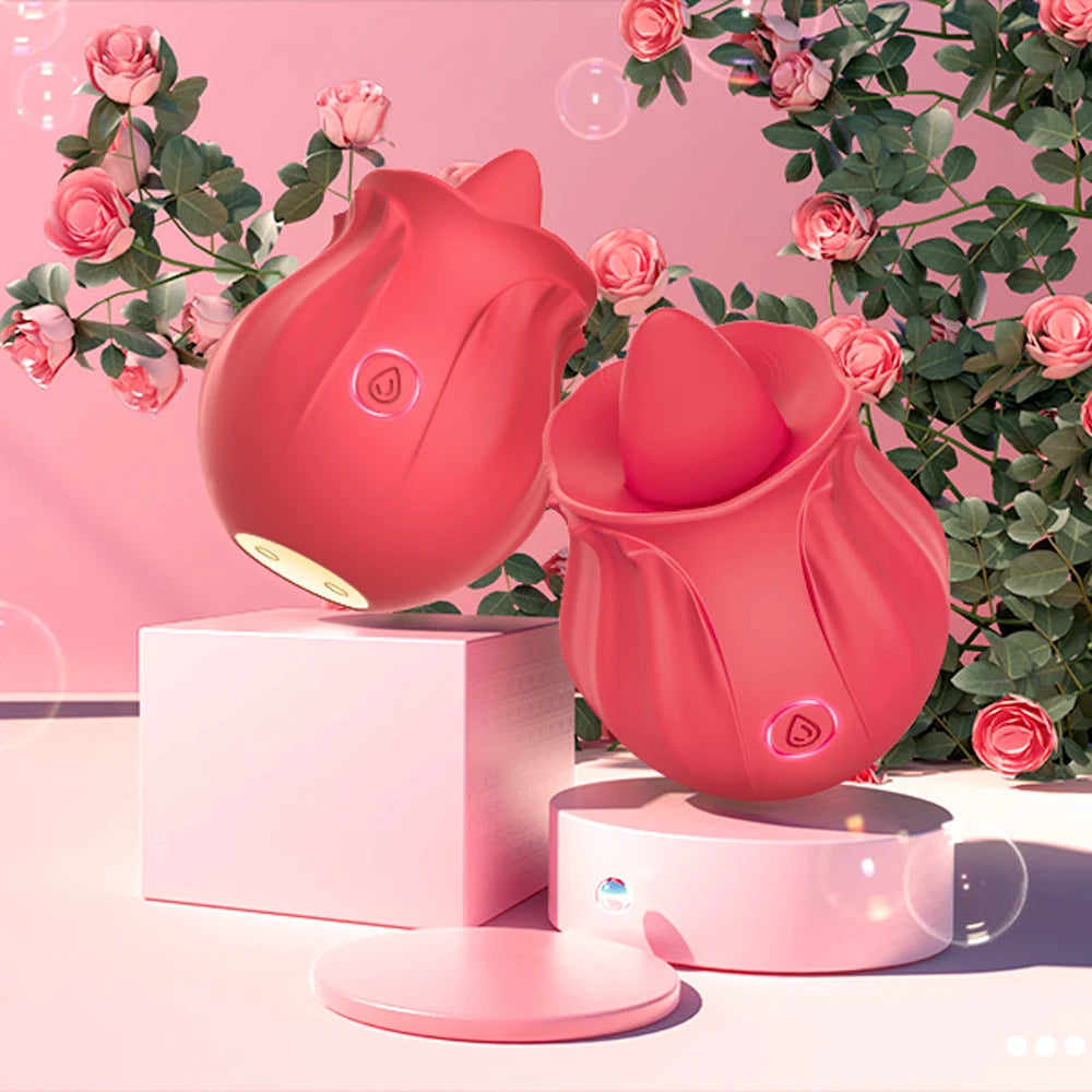 Licking Vibrator for Women Clitoral Nipple Stimulator Massager Thrusting Dildo 2 in 1 Sex Toy for Women Adult Sex Products 18+