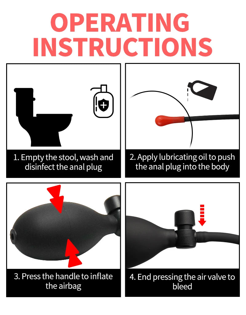 Inflatable Dildo Vagina Anus Dilator Expandable Butt Plugs Bdsm Adult Game Sex Toy for Women Men Gay Anal Plug Prostate Massager
