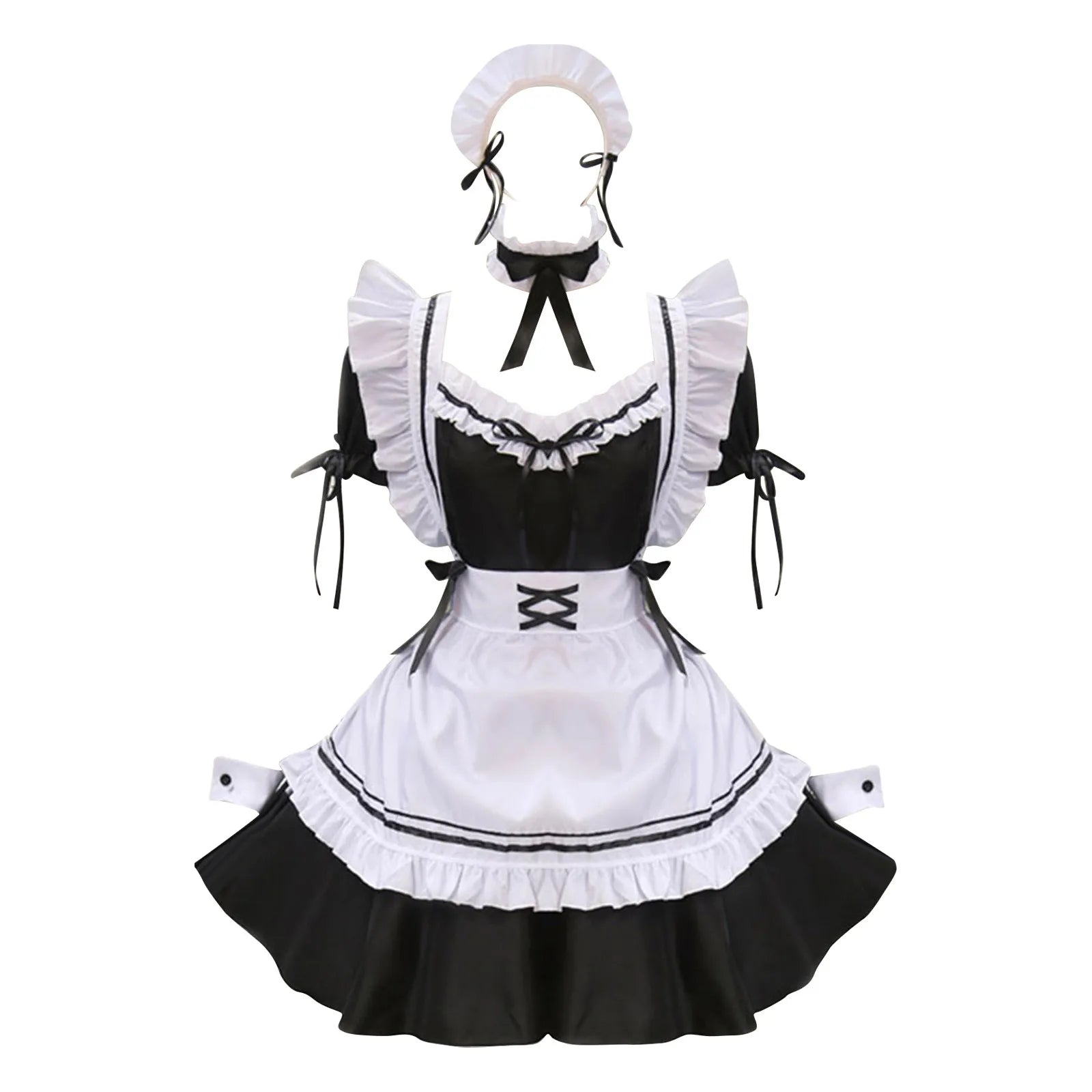 Black Pink Lolita Maid Costumes Cute Girls Women Lovely Maid Cosplay Costume Animation Show Japanese Outfit Dress Clothes S-5XL
