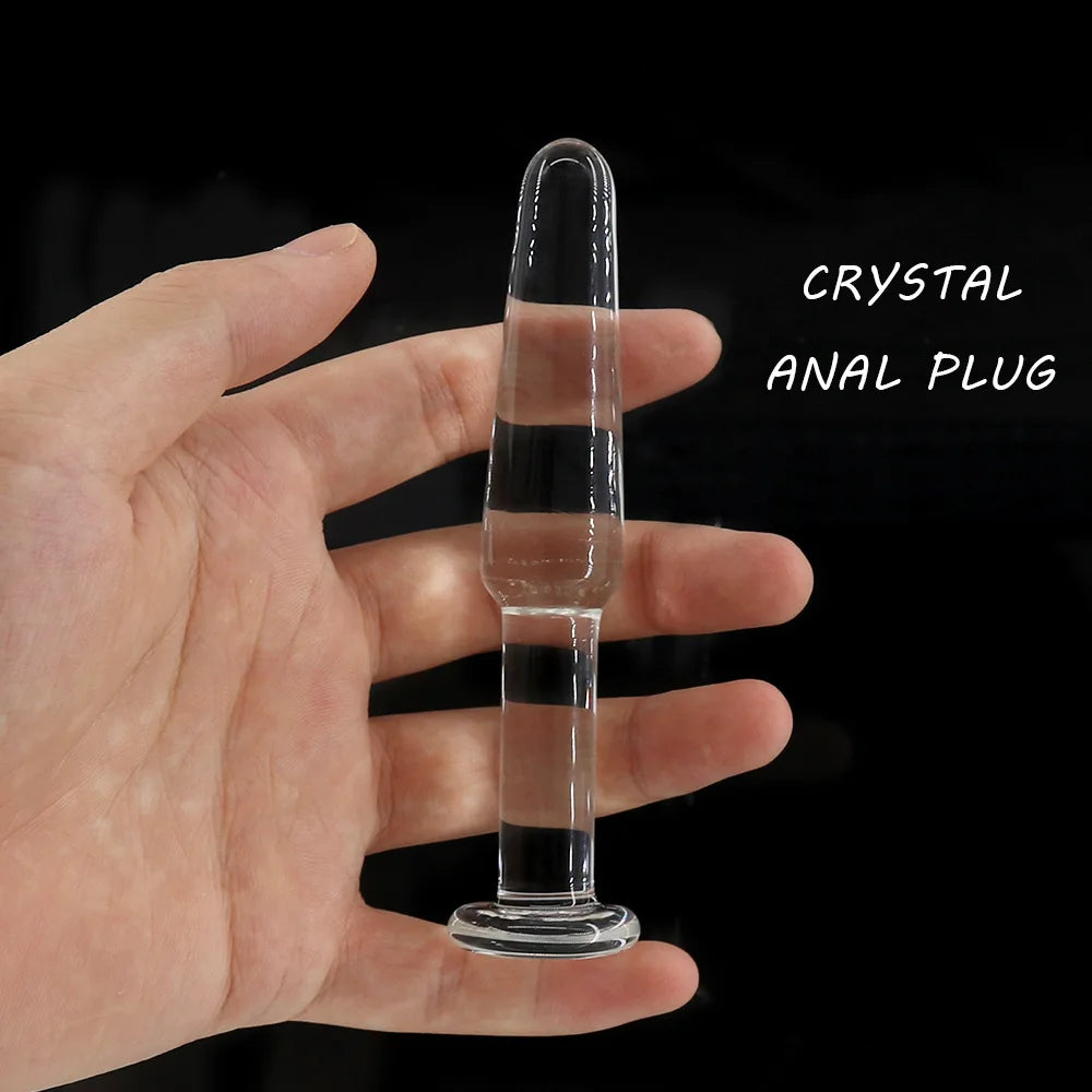 Glass Anal Beads Butt Plug Female Masturbator Sex Toys Adult for Women Men Anus Dilator Prostate Massager Hard Dildos