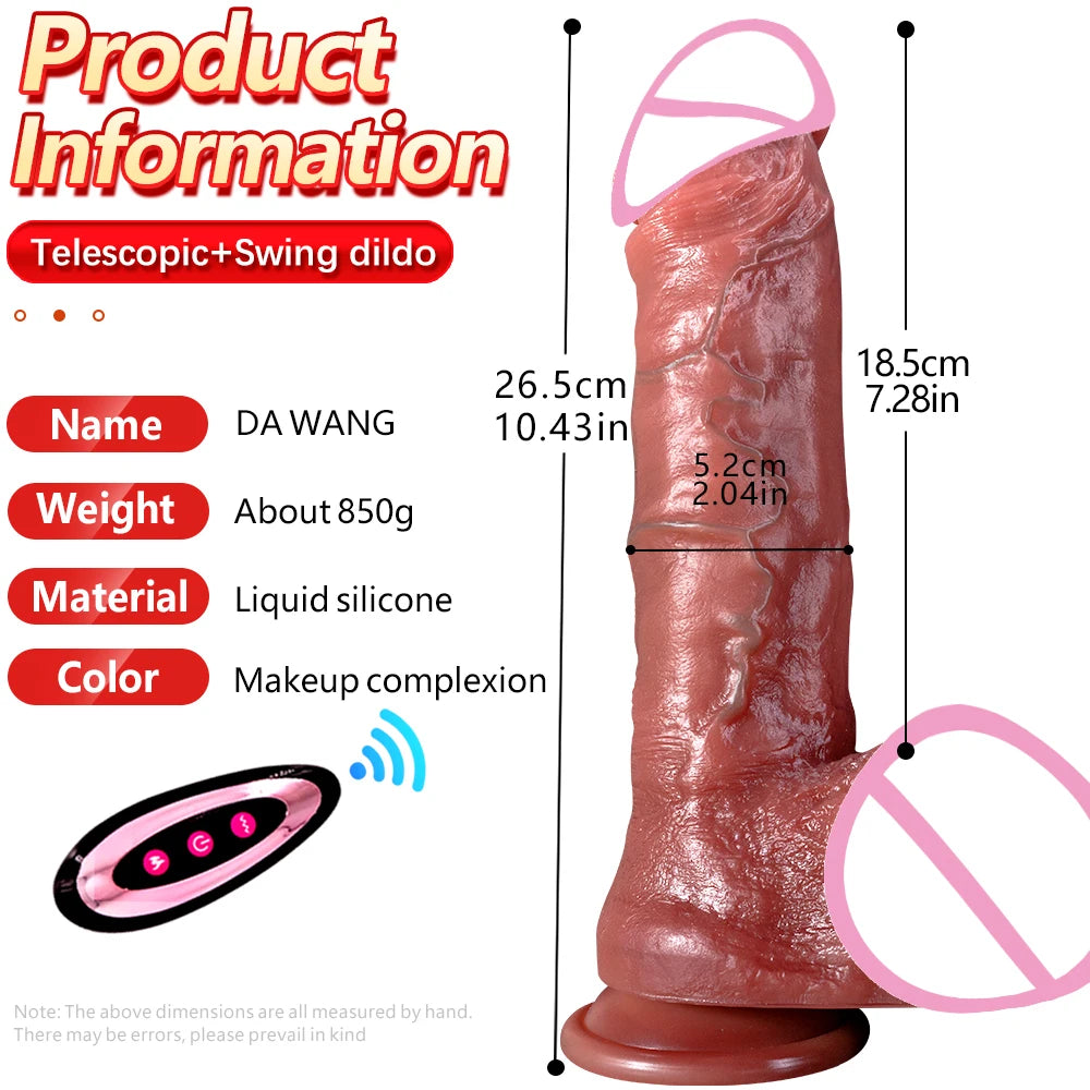 Huge Big Soft  Vibrator Heating Realistic Dildo for Woman Men Wireless Telescopic Big Dick Masturbator Penis G Spot Sex Toys