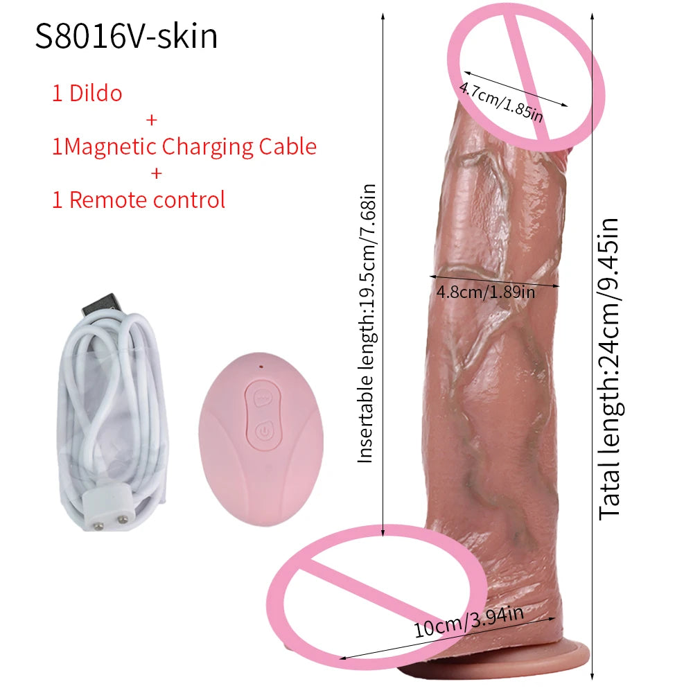 SXXY Large Soft Vibrator Realistic Dildo For Woman Men Wireless Telescopic Dick Masturbator Penis G Spot Vagina Anal